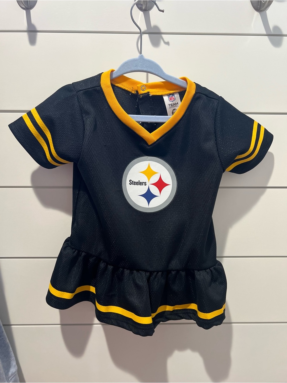 NFL Black and Gold Pittsburgh Steelers Girls Peplum Tee